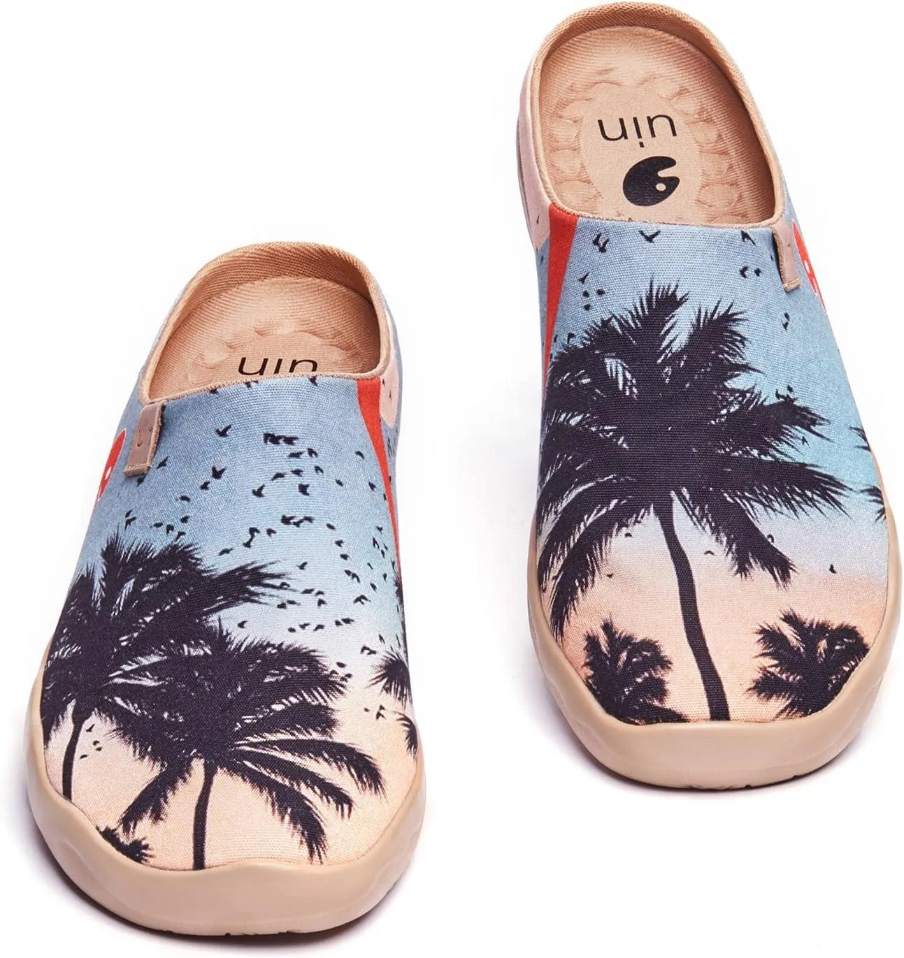 UIN Men's Painted Slipper Lightweight Comfort Mules Walking Casual Household Slip Ons Art Travel Shoes Malaga