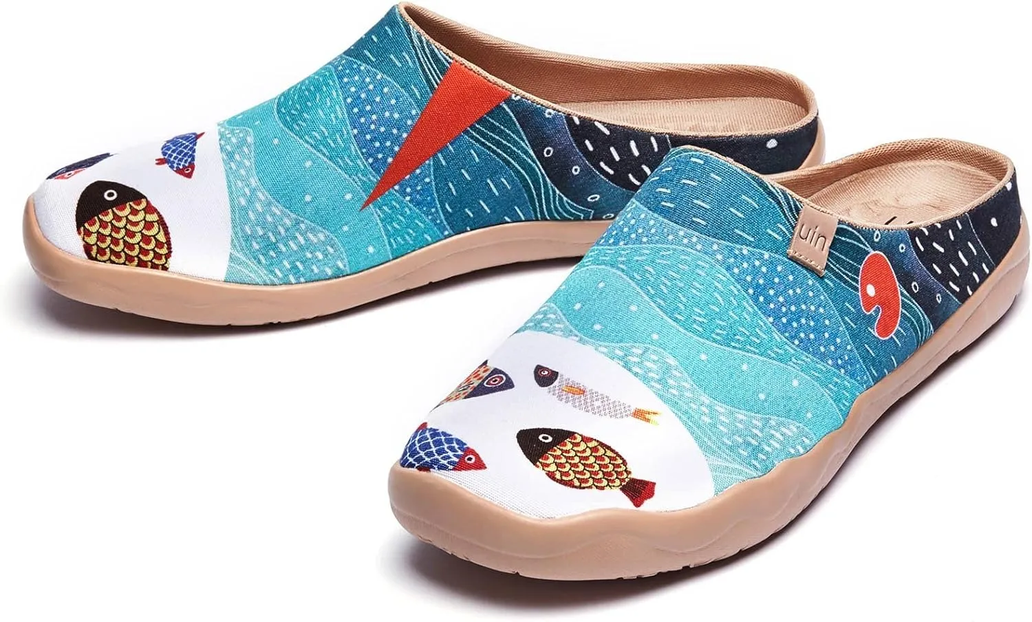 UIN Men's Painted Slipper Lightweight Comfort Mules Walking Casual Household Slip Ons Art Travel Shoes Malaga