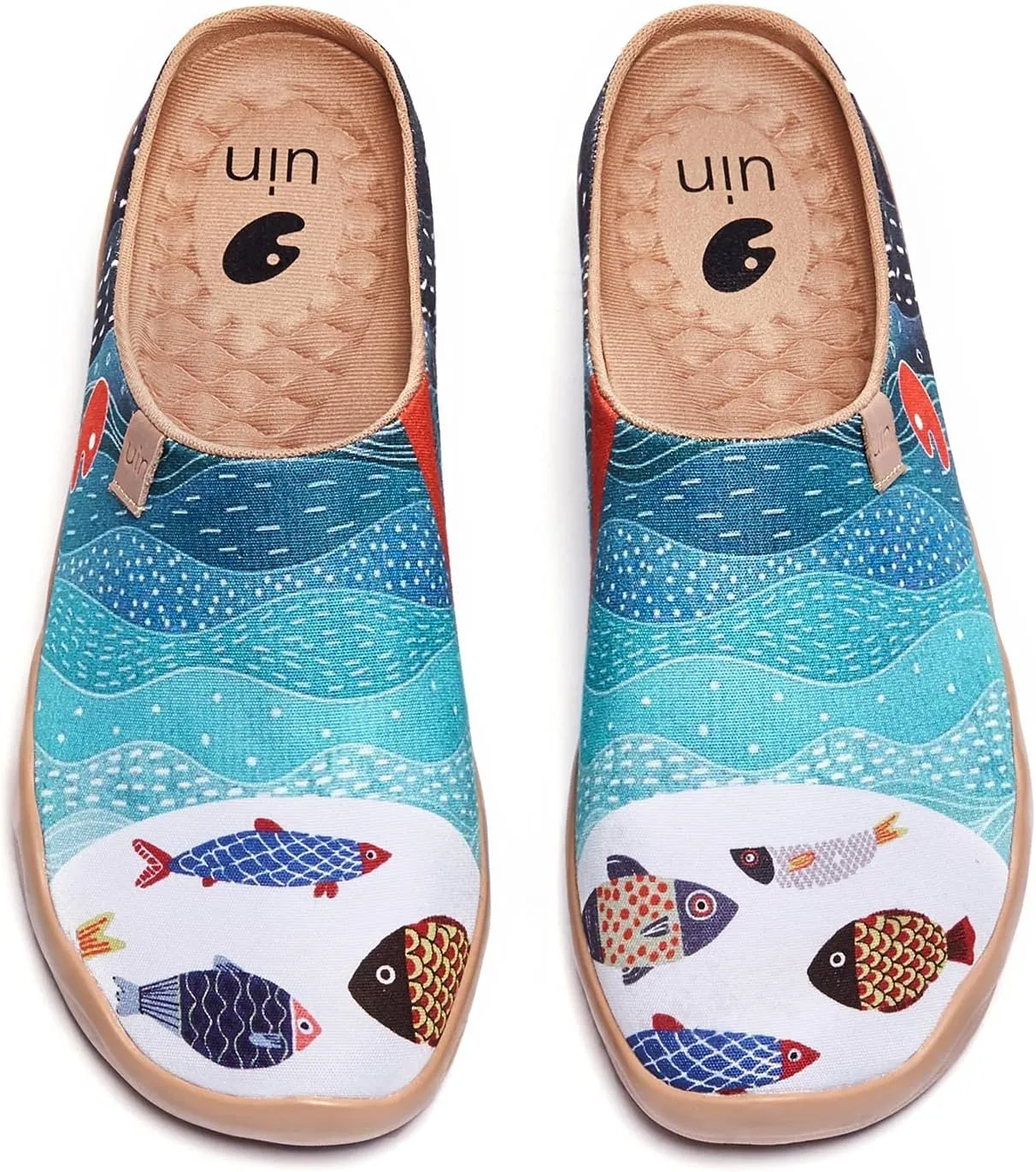 UIN Men's Painted Slipper Lightweight Comfort Mules Walking Casual Household Slip Ons Art Travel Shoes Malaga