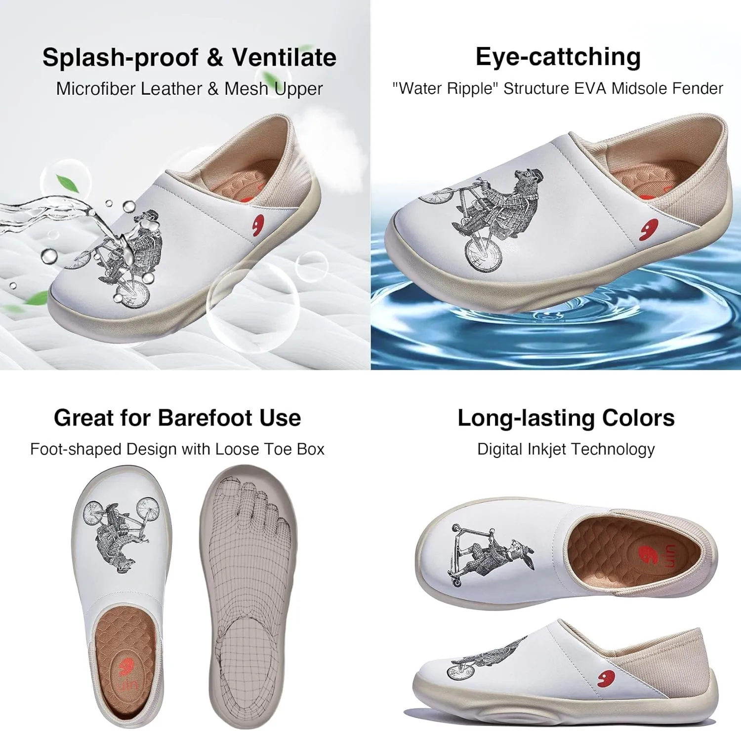 UIN Womens Loafers Casual Travel Barefoot Shoes Lightweight Comfort Slip On Sneakers Mojacar