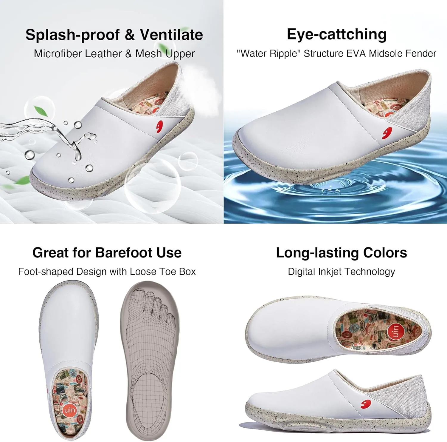 UIN Womens Loafers Casual Travel Barefoot Shoes Lightweight Comfort Slip On Sneakers Mojacar