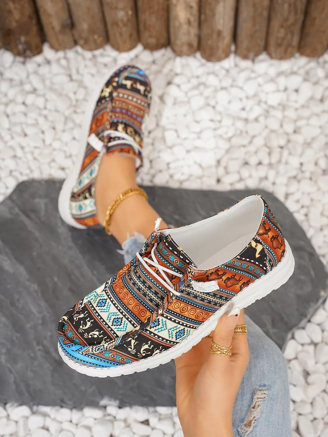 Unisex-Adult Sunflower Floral Canvas Loafers Comfortable Boat Shoes Easy Slip On Lightweight Deck Shoes Elastic Laces Outdoor Flat Walking Shoes Breathable Drving Shoes Sneakers for Women Men