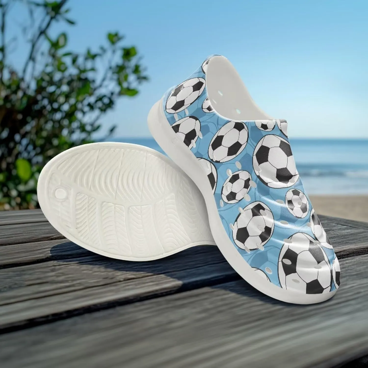 Unisex Kids Slip on Sneakers Water Shoes for Boys Lightweight Kids Classic Graphic Clogs for Pool Beach Swim