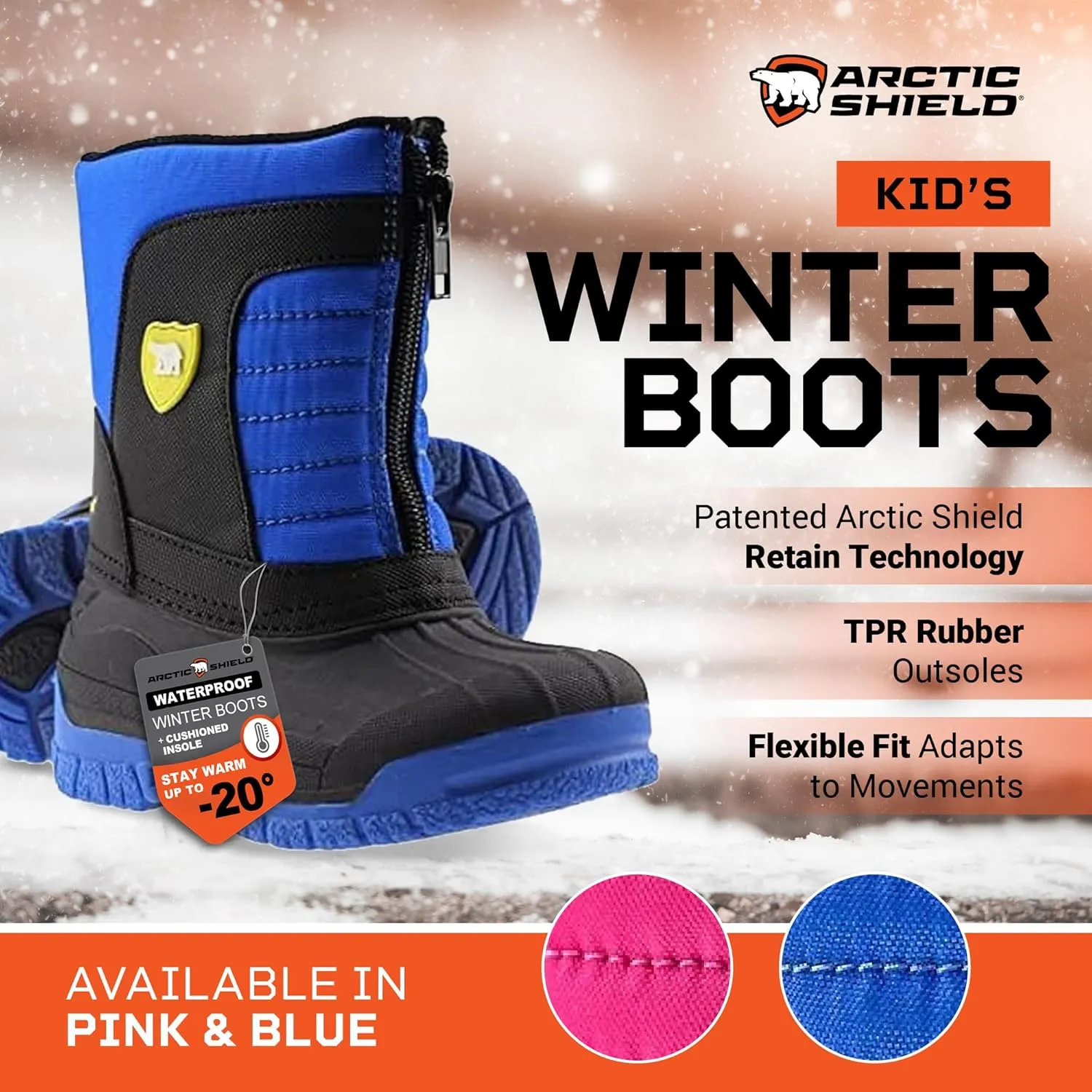 Unisex Kids Winter Boots - Warm Waterproof Insulated Comfortable Easy On/Off Kids Snow Boots for Boys and Girls (Toddler/Little Big Kid)