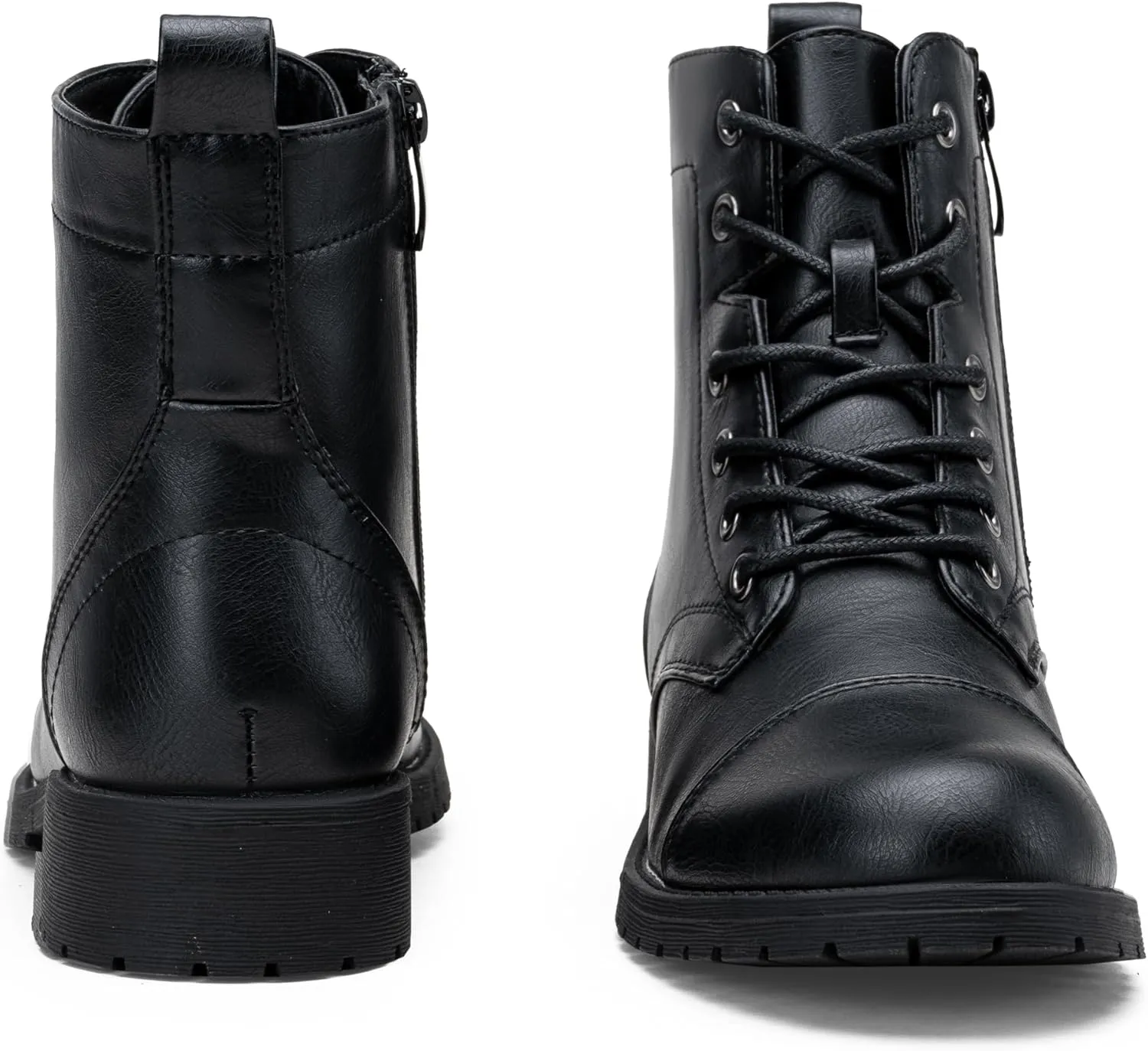 Vepose Women's Ankle Boots Lace up, Flat Fashion Combat Booties Low Heel