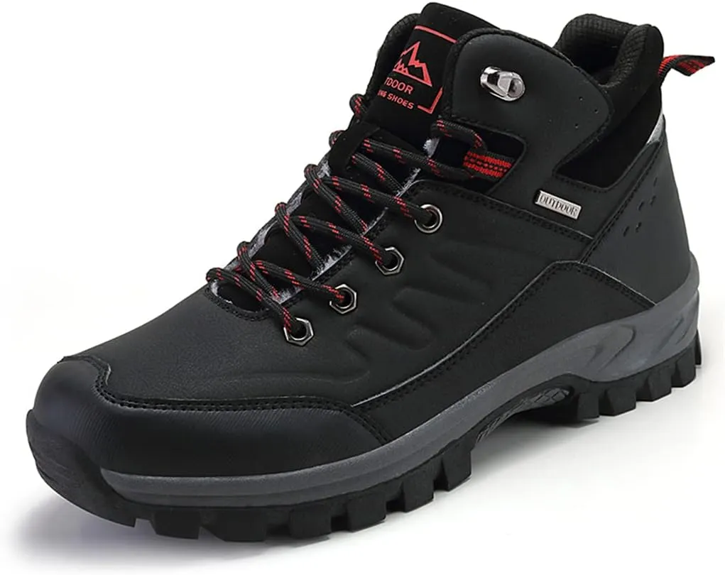 Veslexth Mens Snow Boots Insulated Waterproof Winter Shoes Non-slip Outdoor with Removable Lining for Men Fur Lined Casual Hiking Lightweight Anti-Slip Water-Resistant Footwear