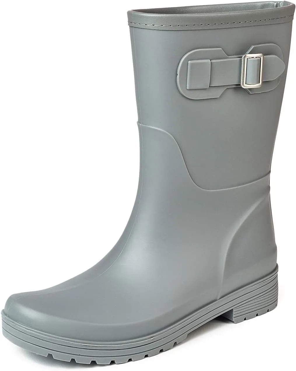 VOROLO Women's Short Rain Boots,Rubber Waterproof Garden Boots,Elastic Slip On Ankle Chelsea Boot,Fashion Insulated Rain Shoe With Low Heel