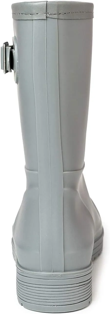 VOROLO Women's Short Rain Boots,Rubber Waterproof Garden Boots,Elastic Slip On Ankle Chelsea Boot,Fashion Insulated Rain Shoe With Low Heel