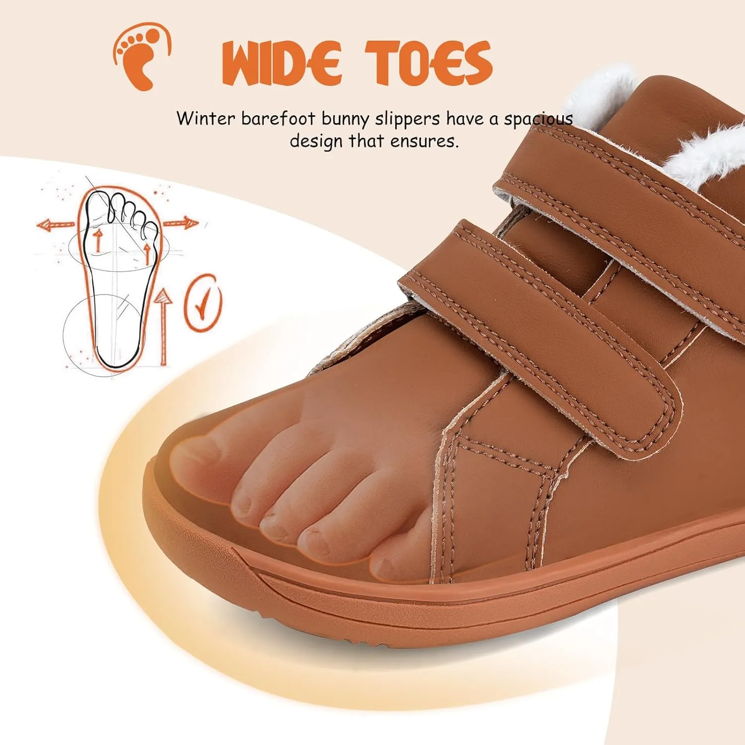 WateLves Toddler Little Kids Wide Barefoot Shoes Boys Girls Winter High Top Minimalist Sneakers Faux Fur Ankle Boots Leather Uniform Dress Shoes Naturally Splay