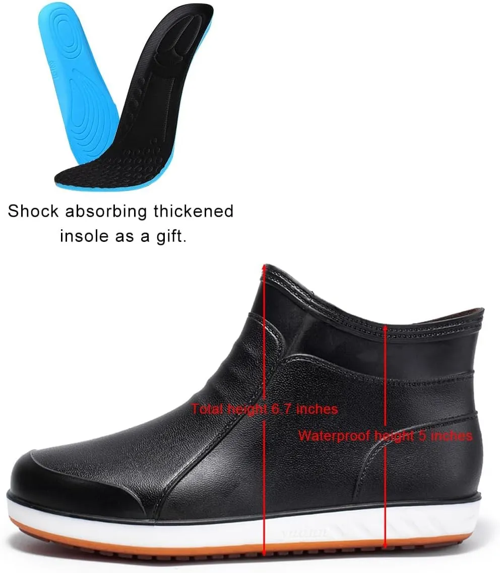 Waterproof Rain Boots, Shock absorbing soft insole,Garden rain Shoes with Rubber Insulated Outsole, Anti Slip Resistant Booties for fishing,Outdoor, Camping, Lawn Care, Gardening and Yard Work