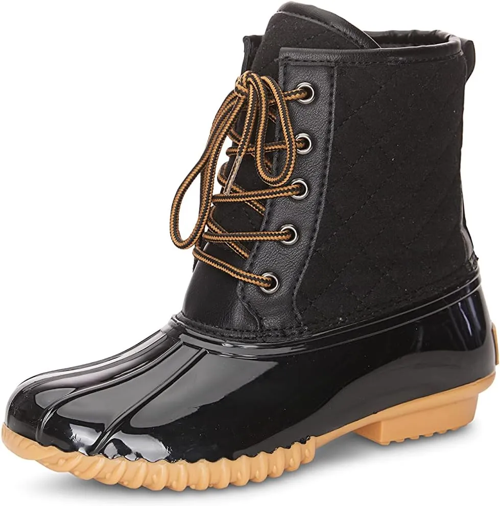 Weatherproof Womens Duck Boots with Lace-Up Closure Delancy Waterproof Insulated Mid-Calf Winter Boots for Comfort, Durability - Keeps Feet Warm & Dry