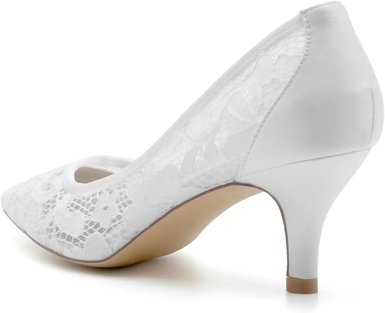 Wedding Bridal Shoes Women's High Stiletto Heels Closed Bridal Pointed Toe Dress Pumps Shoes 6Cm