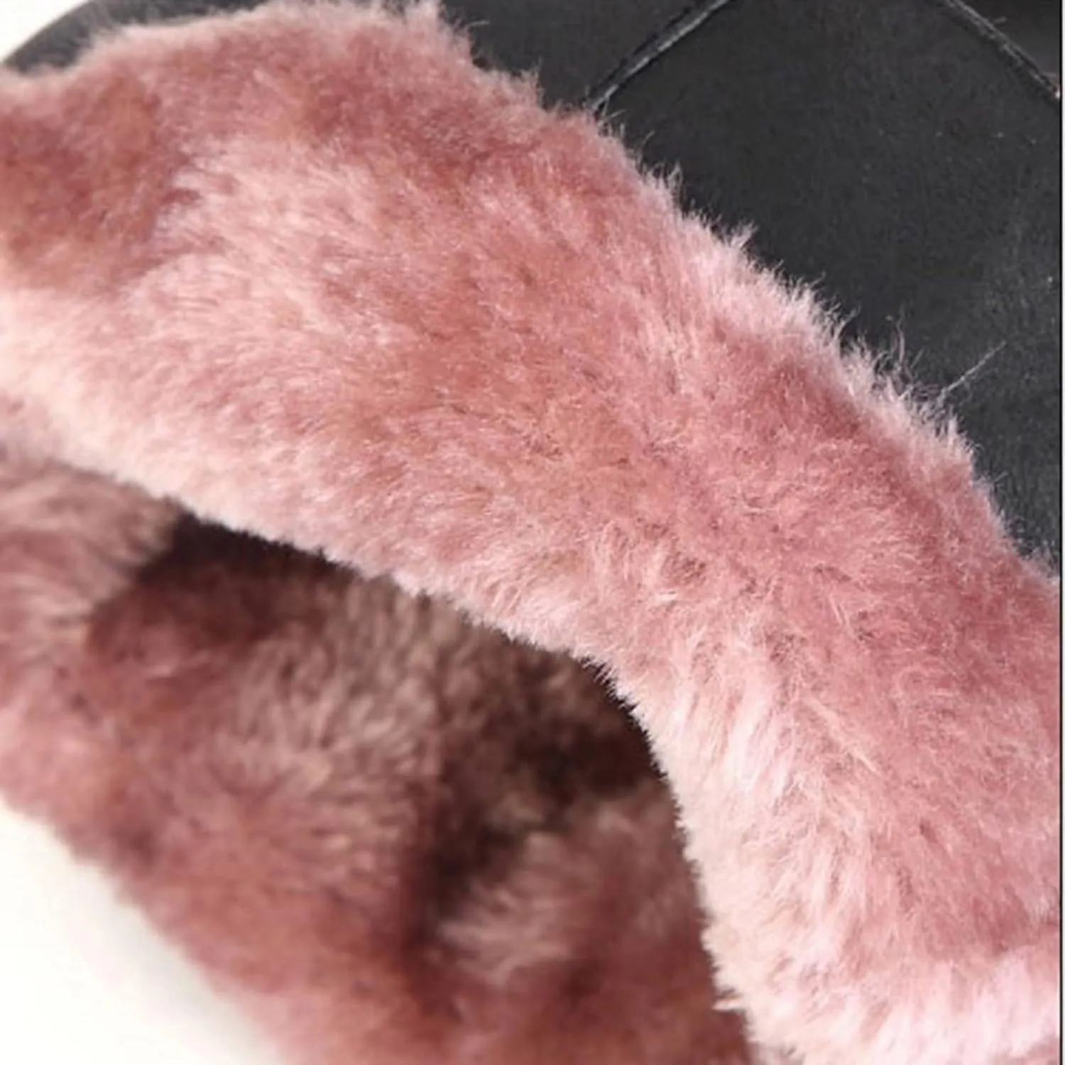 Wedge Snow Boots for Women Ladies Winter Warm Fur Lined Boots Leather Mid Calf Boots with Side Zipper Women's Riding Boots Tall Outdoor Walking Fuzzy Thermal Boots Comfortable Wide Width Shoes