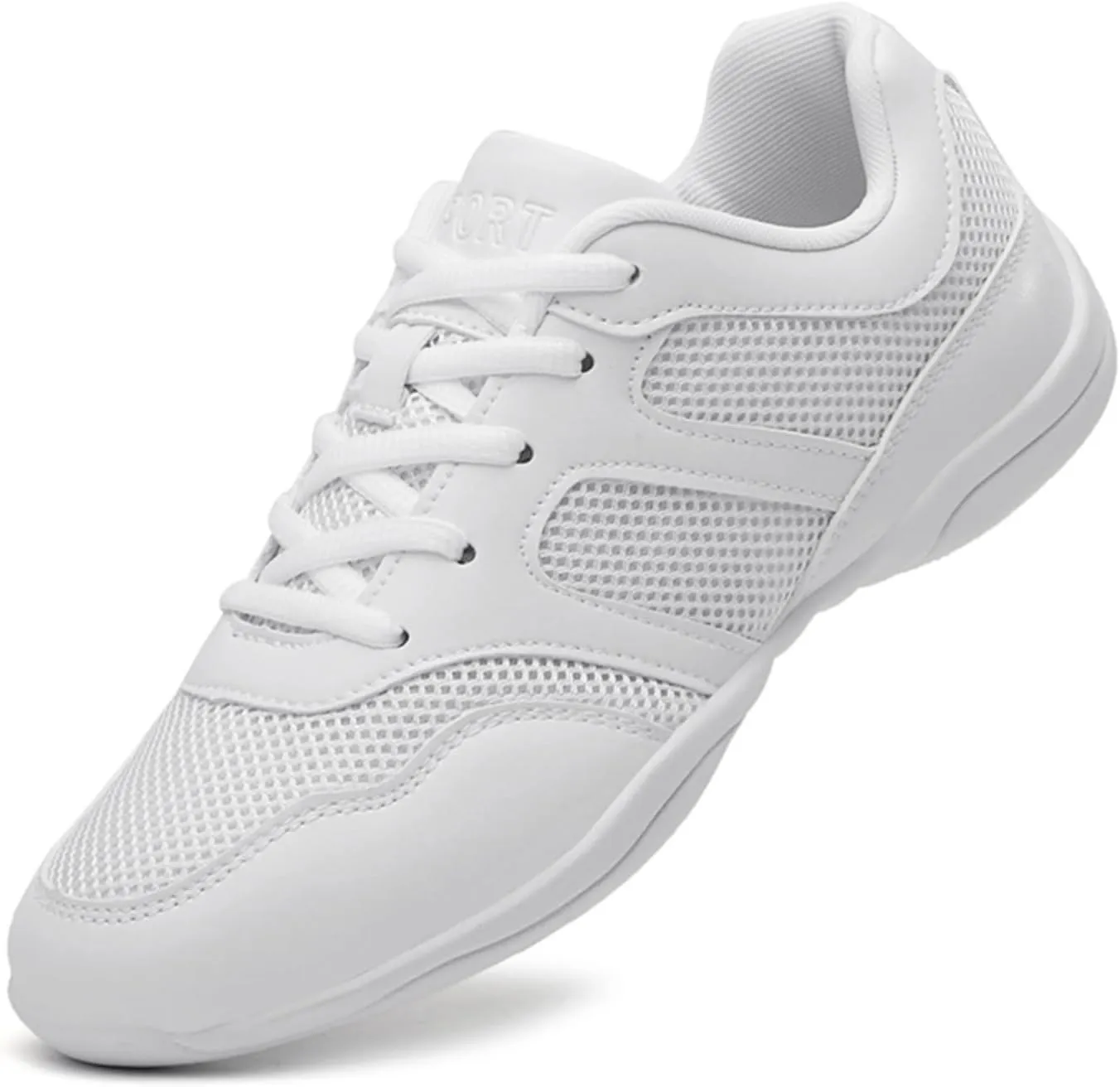 White Cheer Shoes for Girls Dance Sneakers Youth Athletic Training Tennis Walking Breathable Competition Cheerleader Women