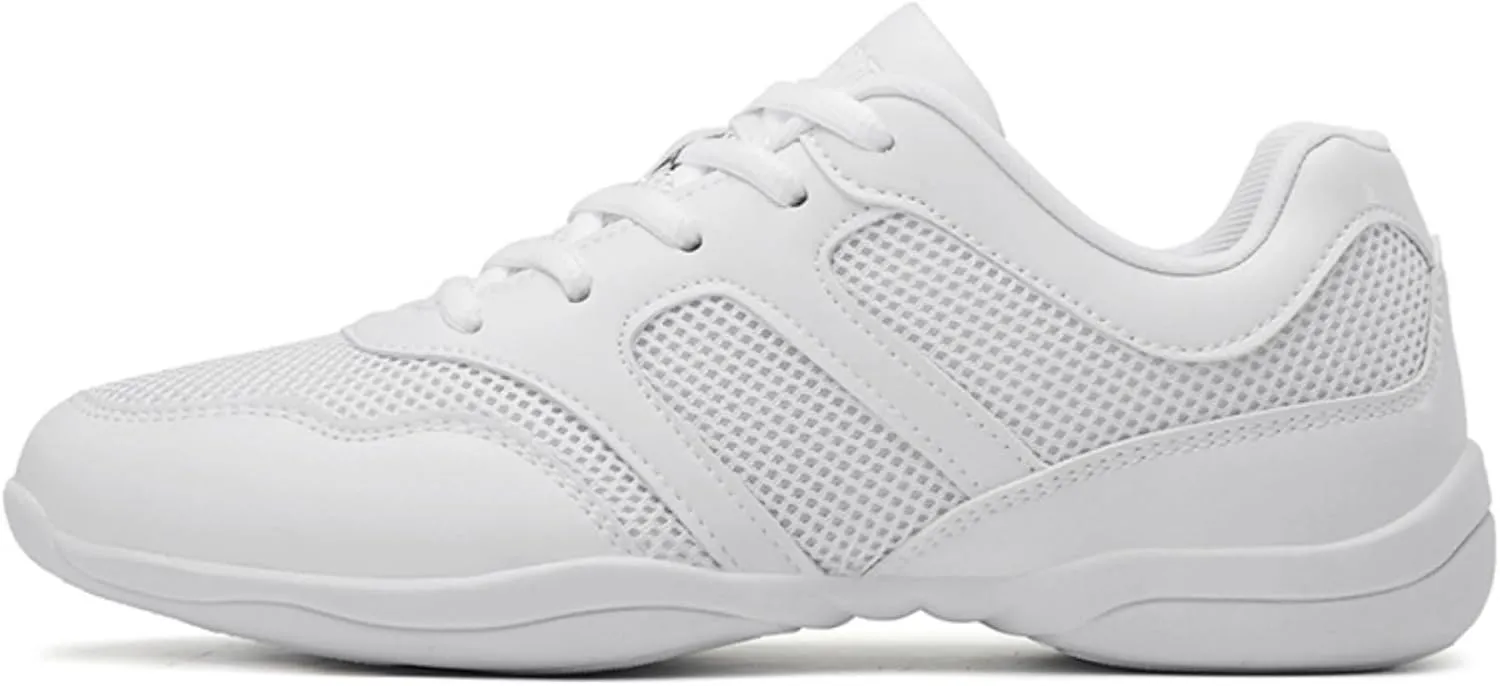 White Cheer Shoes for Girls Dance Sneakers Youth Athletic Training Tennis Walking Breathable Competition Cheerleader Women