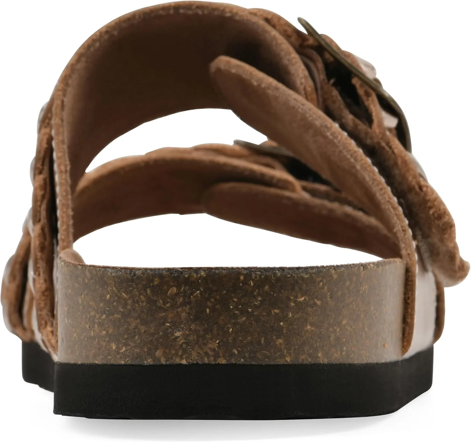 WHITE MOUNTAIN Women's Hey Hey Braided Double-Buckle Signature Comfort-Molded Footbed Sandal