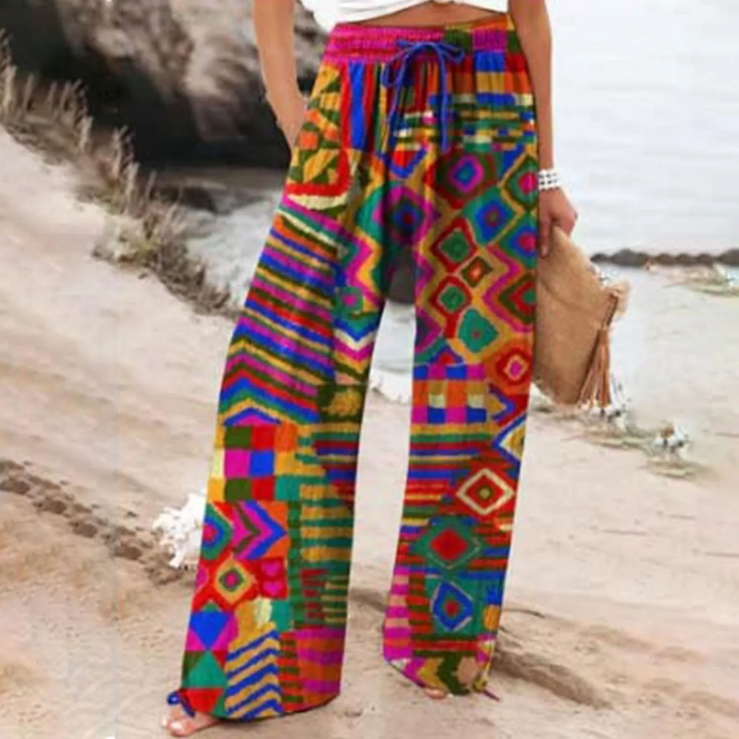 Wide Leg Linen Pants Linen Wide Leg Pants Pants with Elastic High Waist Paper Bag Cropped Linen Pants Linen Dress Pants