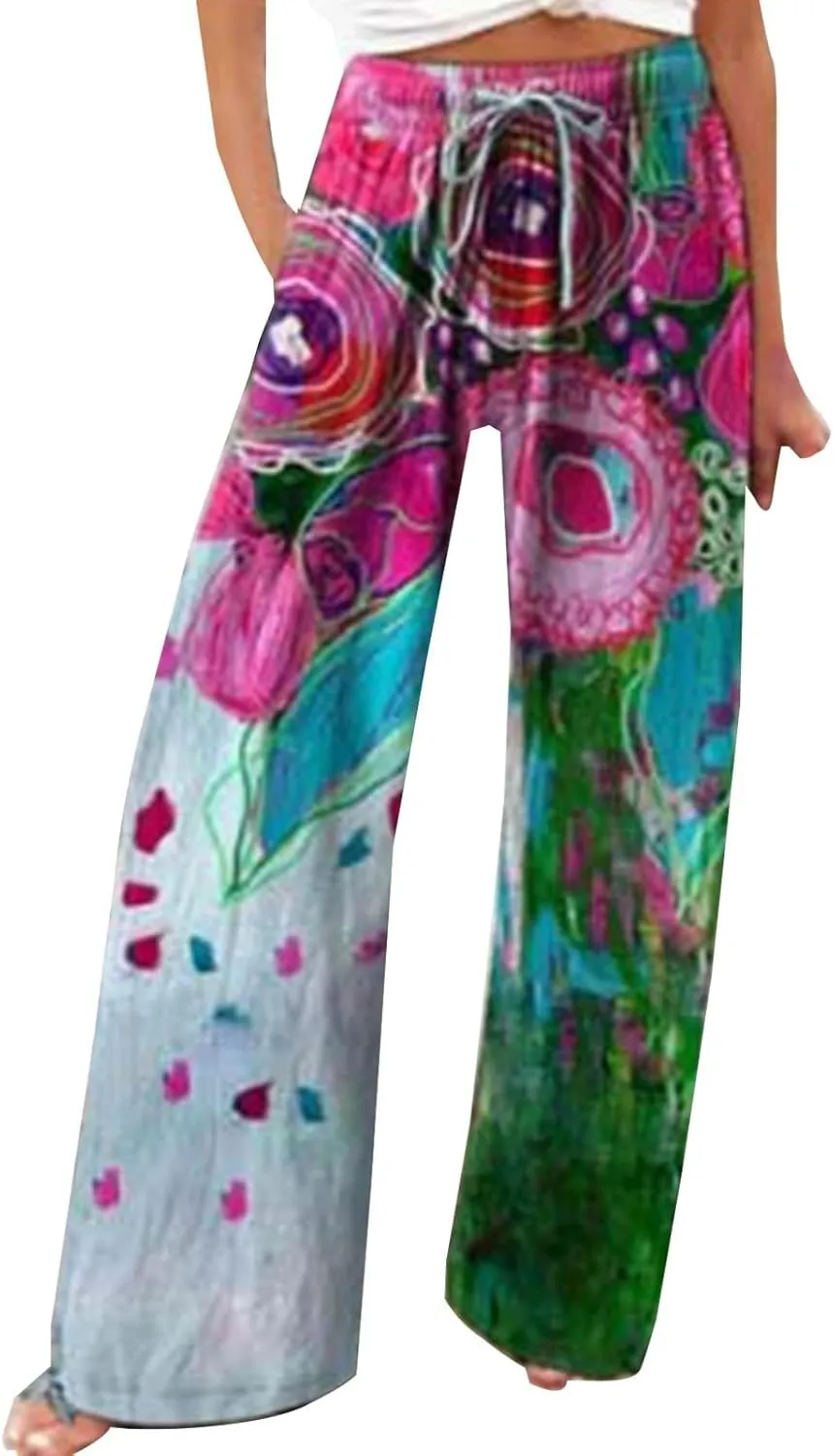 Wide Leg Linen Pants Linen Wide Leg Pants Pants with Elastic High Waist Paper Bag Cropped Linen Pants Linen Dress Pants