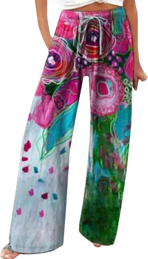 Wide Leg Linen Pants Linen Wide Leg Pants Pants with Elastic High Waist Paper Bag Cropped Linen Pants Linen Dress Pants