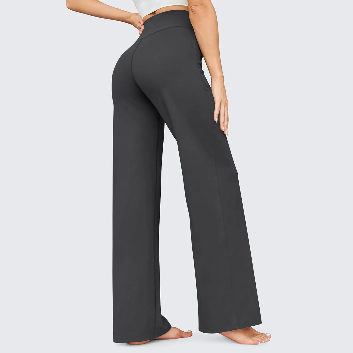 Wide Leg Yoga Pants for Women Stretch High Waisted Bootcut Leggings Tummy Control Flare Pants Comfy Trousers Pants