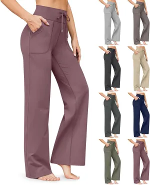 Wide Leg Yoga Pants for Women Stretch High Waisted Bootcut Leggings Tummy Control Flare Pants Comfy Trousers Pants