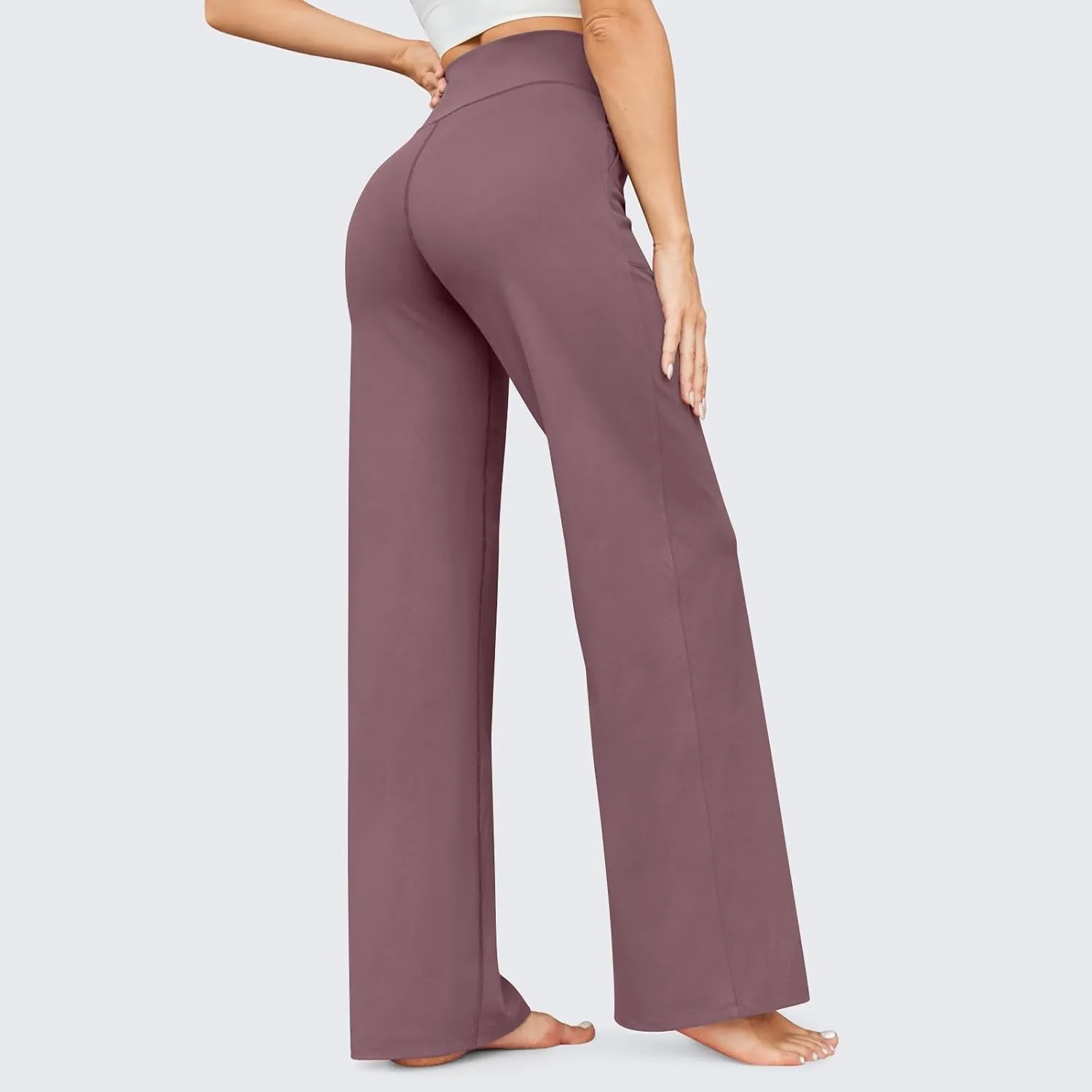 Wide Leg Yoga Pants for Women Stretch High Waisted Bootcut Leggings Tummy Control Flare Pants Comfy Trousers Pants