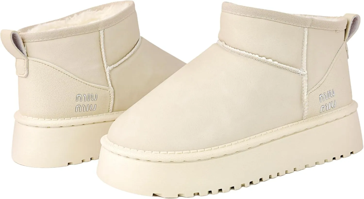 Winter Ankle Boots for Women - Water Resistant Leather Booties Non-Slip Platform Suede Mini Women's Boots - Perfect for Christmas Gifts
