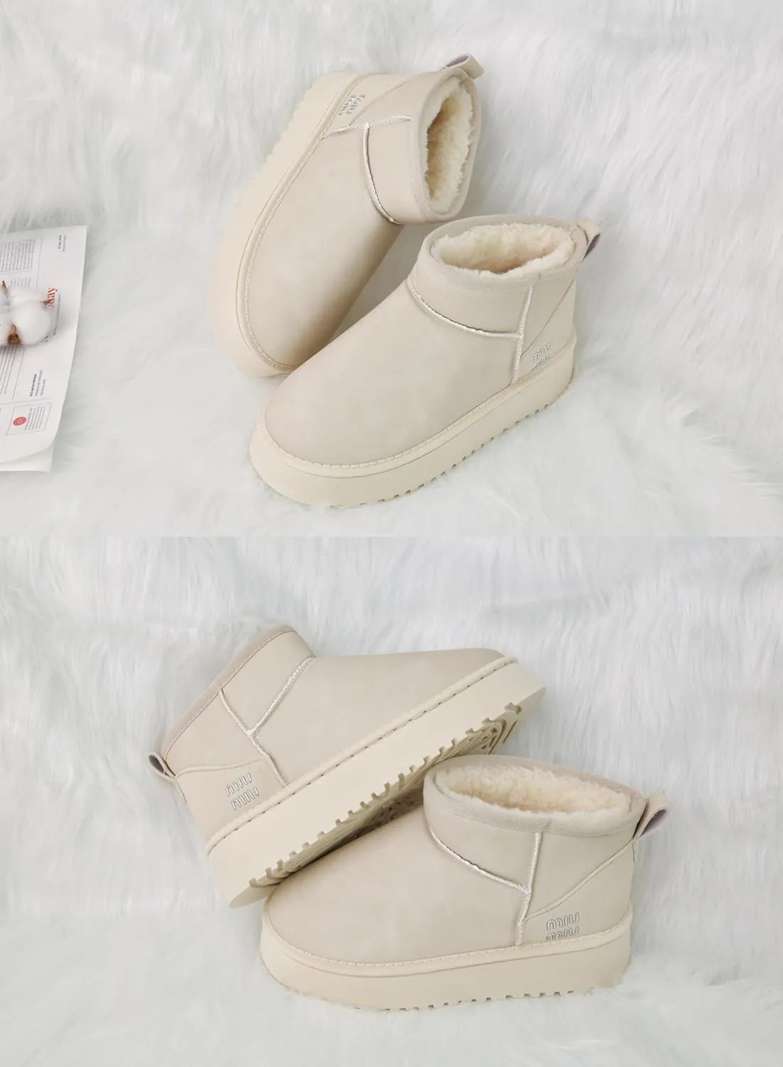 Winter Ankle Boots for Women - Water Resistant Leather Booties Non-Slip Platform Suede Mini Women's Boots - Perfect for Christmas Gifts