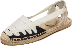 Women Espadrille Lace Up Flats Comfortable Summer Breathable Espadrille Sandals Adjustable Shoelace Dating Work Travel