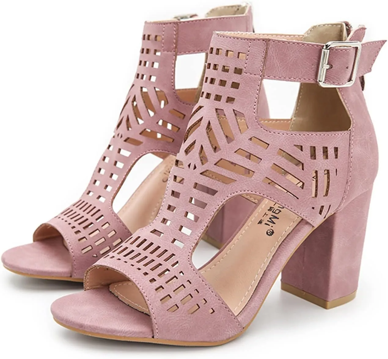 Women Open Toe Sandal Dressy Summer Chunky Block High Heel Shoes Hollow Out Heeled Ankle Straps Dress Pumps Shoes 2025