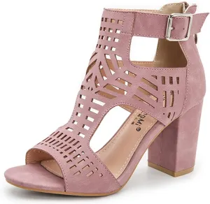 Women Open Toe Sandal Dressy Summer Chunky Block High Heel Shoes Hollow Out Heeled Ankle Straps Dress Pumps Shoes 2025