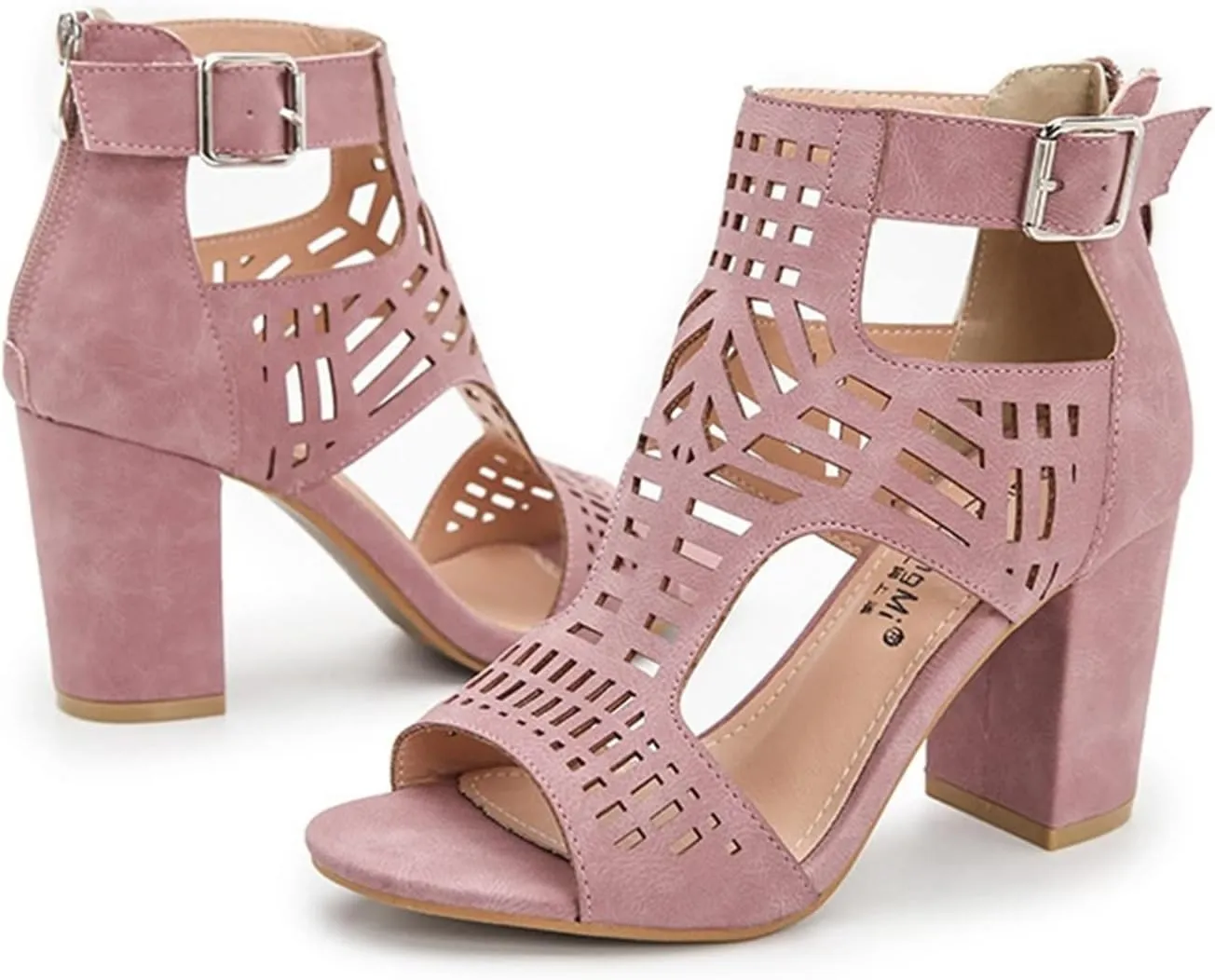 Women Open Toe Sandal Dressy Summer Chunky Block High Heel Shoes Hollow Out Heeled Ankle Straps Dress Pumps Shoes 2025
