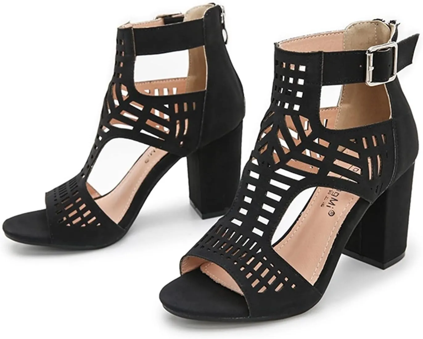 Women Open Toe Sandal Dressy Summer Chunky Block High Heel Shoes Hollow Out Heeled Ankle Straps Dress Pumps Shoes 2025