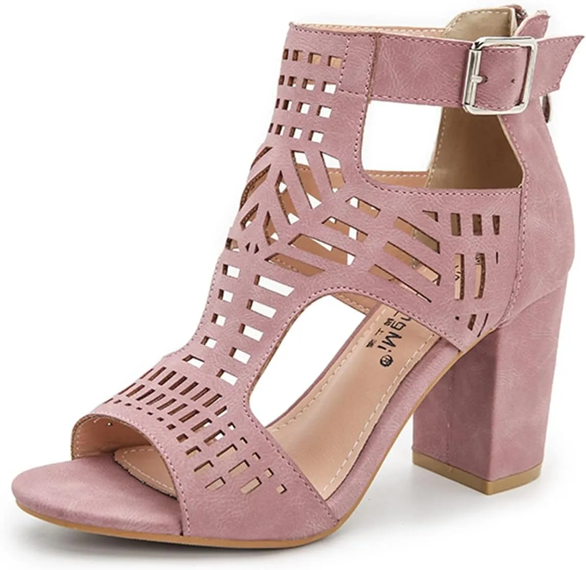Women Open Toe Sandal Dressy Summer Chunky Block High Heel Shoes Hollow Out Heeled Ankle Straps Dress Pumps Shoes 2025