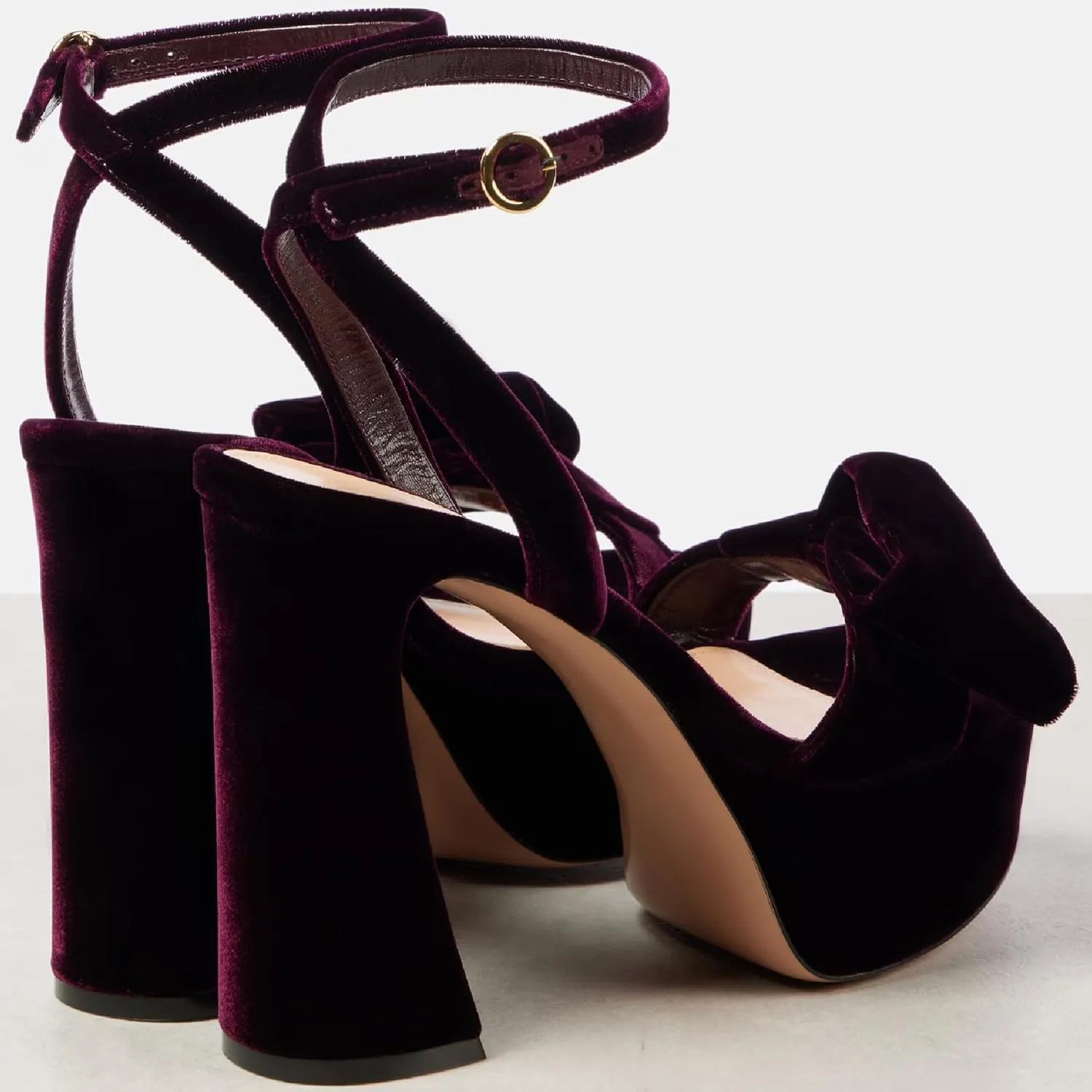 Women Platform Sandals with bow Chunky Block 5 Inch High Heel Ankle Strap Peep Open Toe Slingback Dress Shoes for Wedding Party