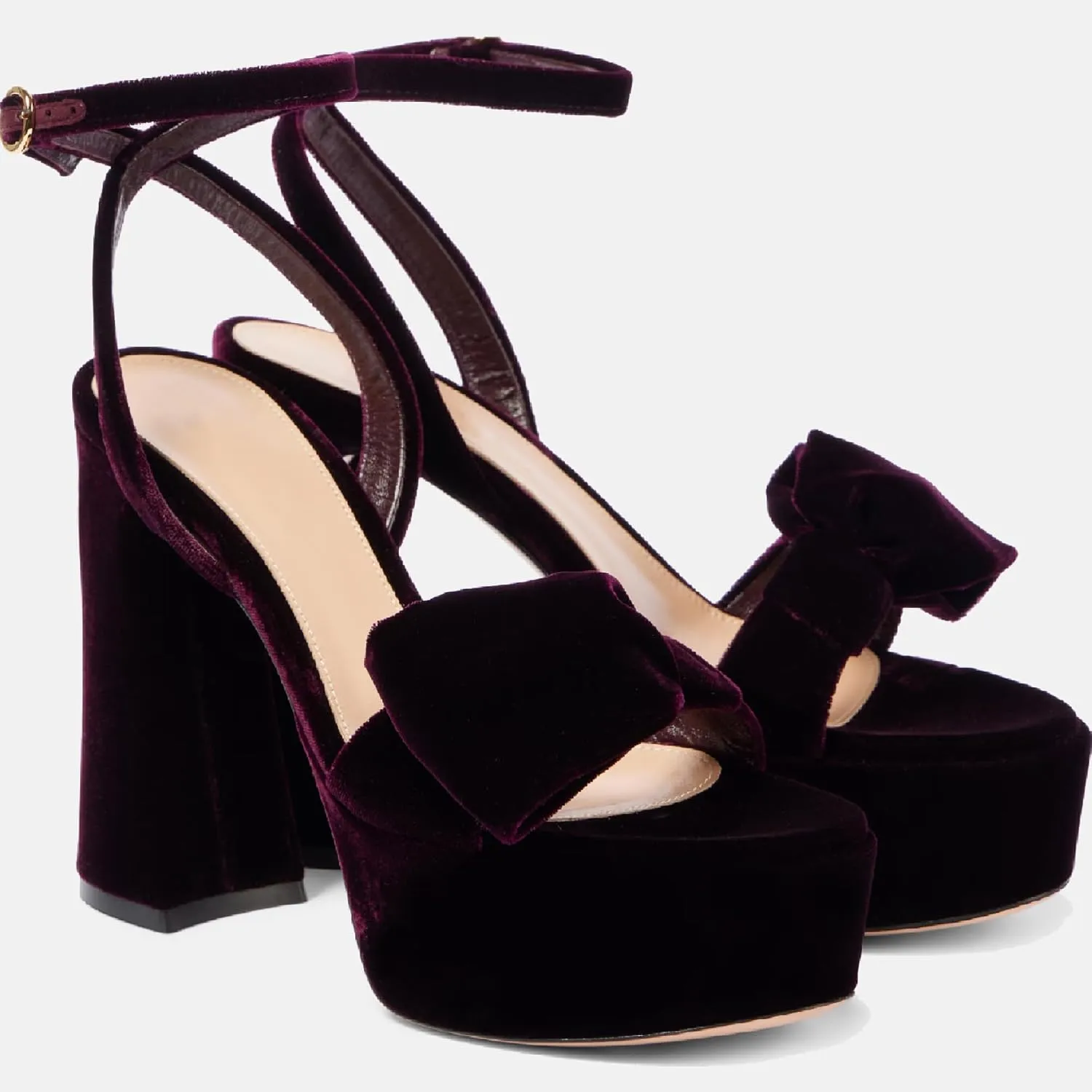 Women Platform Sandals with bow Chunky Block 5 Inch High Heel Ankle Strap Peep Open Toe Slingback Dress Shoes for Wedding Party