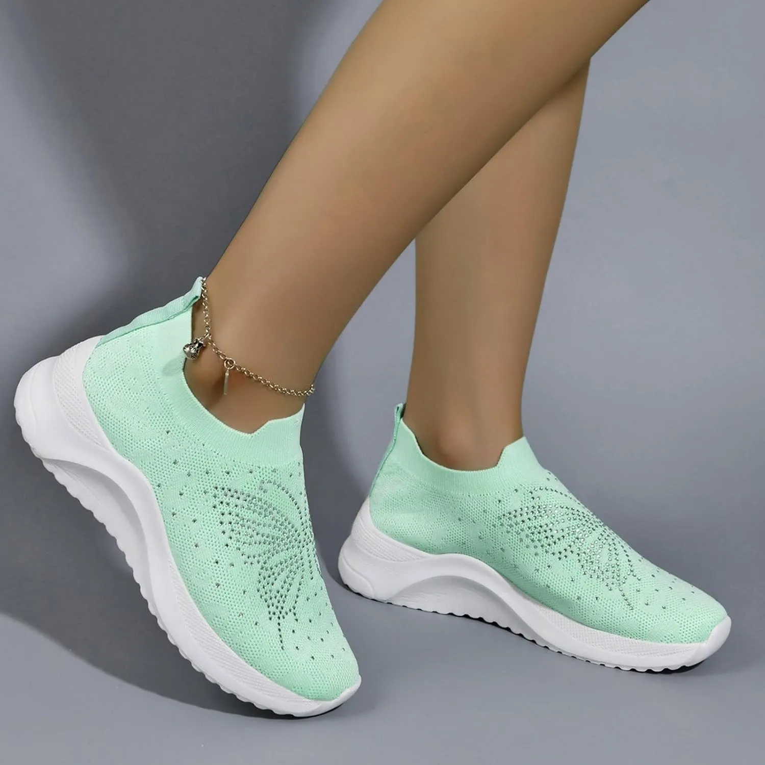 Women Shoes Soft Sole Casual Shoes Fashionable Flat Bottom Non Positioning Floral Casual Flat Sneaker Boots for Women Mesh