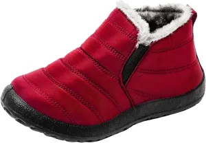 Women Snow Boots Waterproof Cloth Mens Plush Lined Platform Boots Comfy Hiking Boots Warm Winter Ankle Booties