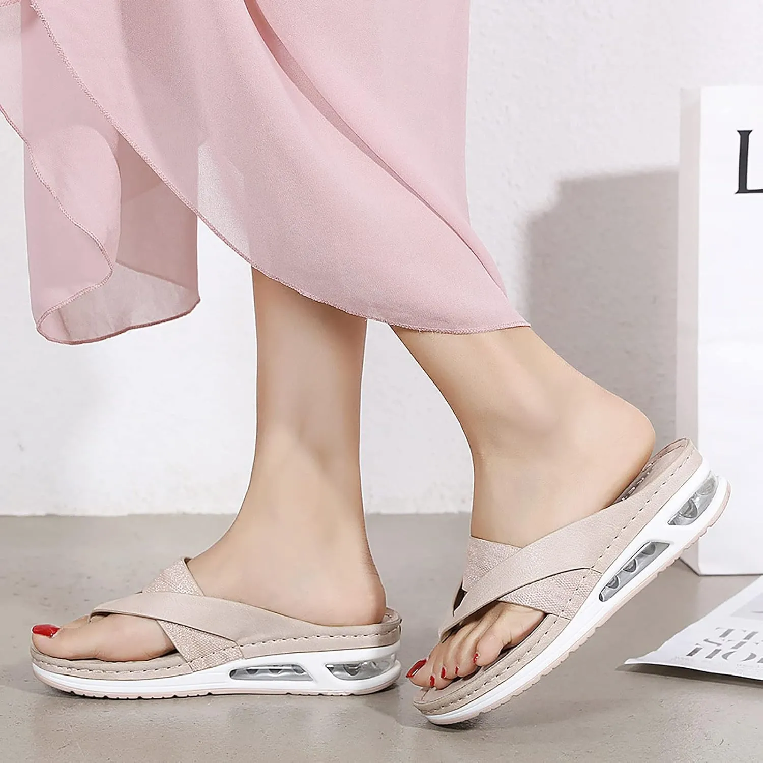 Women Thong Sandals 2025 Summer Clip Toe Orthopedic Sandals with Arch Support Ladies Slingback Non Slip Flip Flops