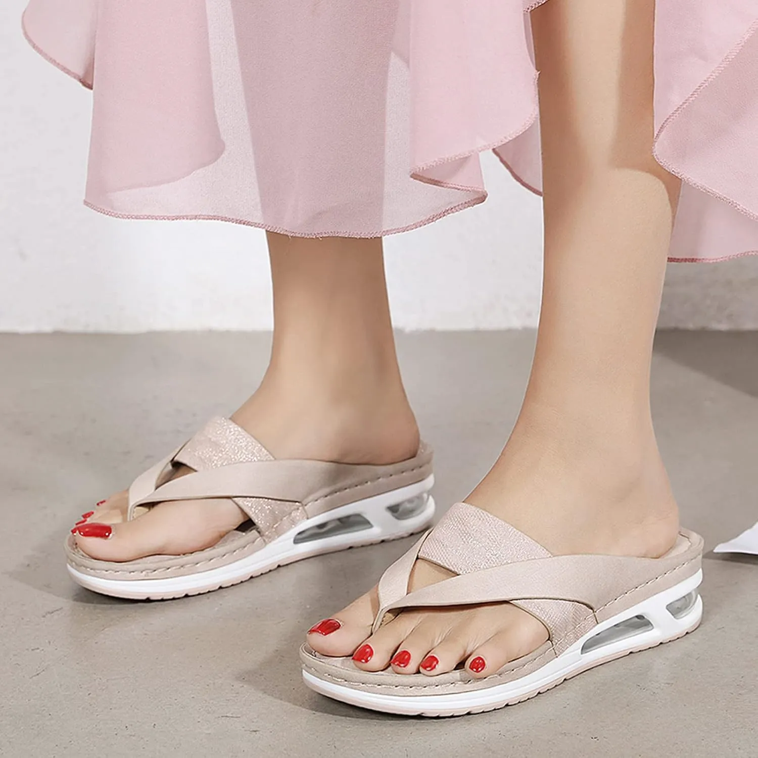 Women Thong Sandals 2025 Summer Clip Toe Orthopedic Sandals with Arch Support Ladies Slingback Non Slip Flip Flops