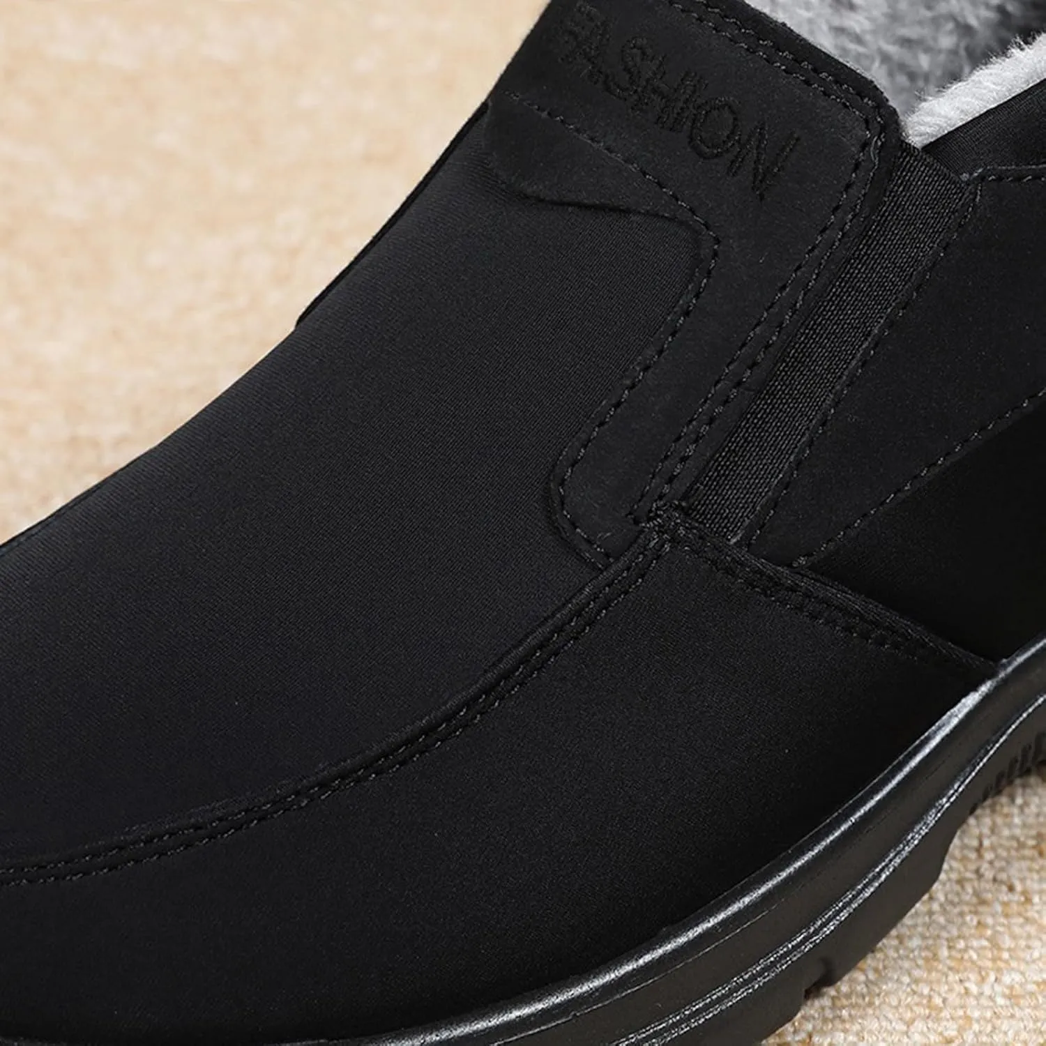 Women Winter Ankle Boots Waterproof Anti-Slip Plush Lined High Top Leather Snow Loafers Hiking Walking Shoes
