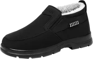 Women Winter Ankle Boots Waterproof Anti-Slip Plush Lined High Top Leather Snow Loafers Hiking Walking Shoes