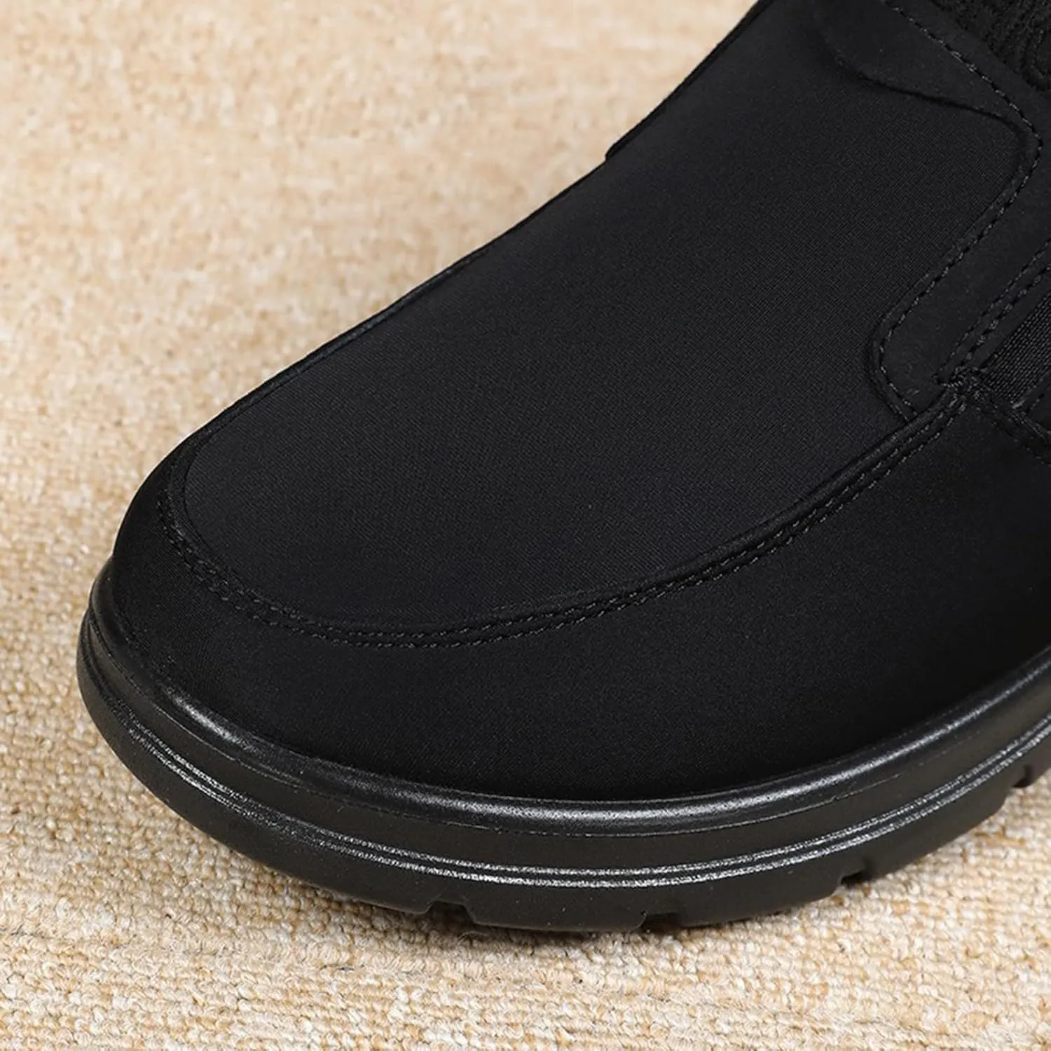 Women Winter Ankle Boots Waterproof Anti-Slip Plush Lined High Top Leather Snow Loafers Hiking Walking Shoes