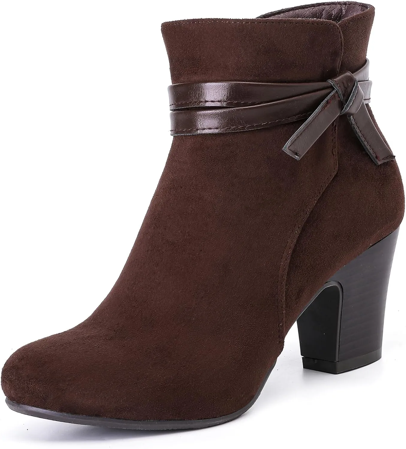 Women's Ankle Boots Casual Fashion Ladies Chunky Heeled Booties Comfortable Low Mid Heel Round Closed Toe Fall Winter Boots for Women.