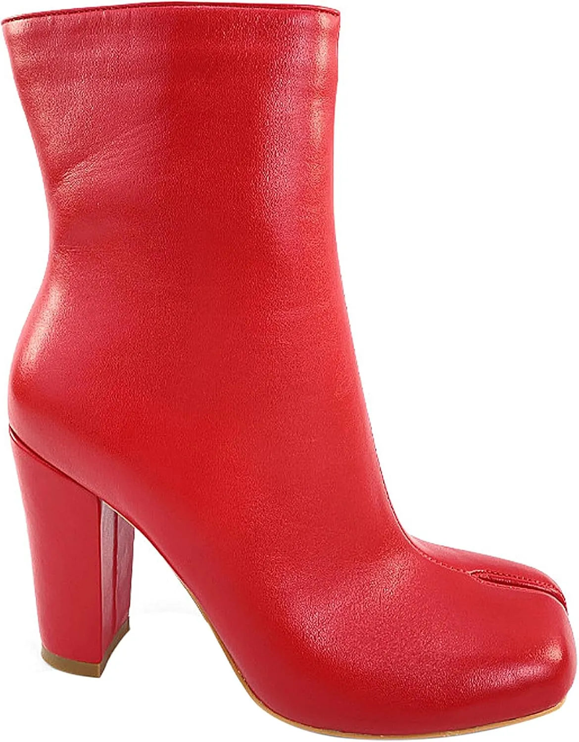 Women's Ankle Boots Chunky Heel Platform Fall Heeled Short Booties Shoes Split Toe Fashionable Side Zipper Large Size Party Bright Closed Winter Comfy Anti Leather