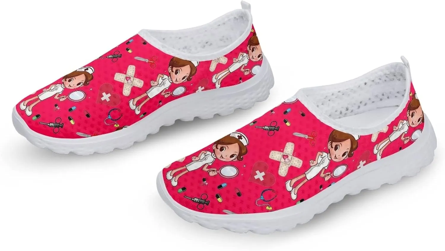 Women's Athletic Road Running Mesh Breathable Casual Slip on Sneakers Fashion Tennis Shoes
