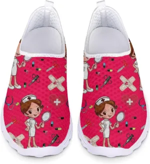 Women's Athletic Road Running Mesh Breathable Casual Slip on Sneakers Fashion Tennis Shoes