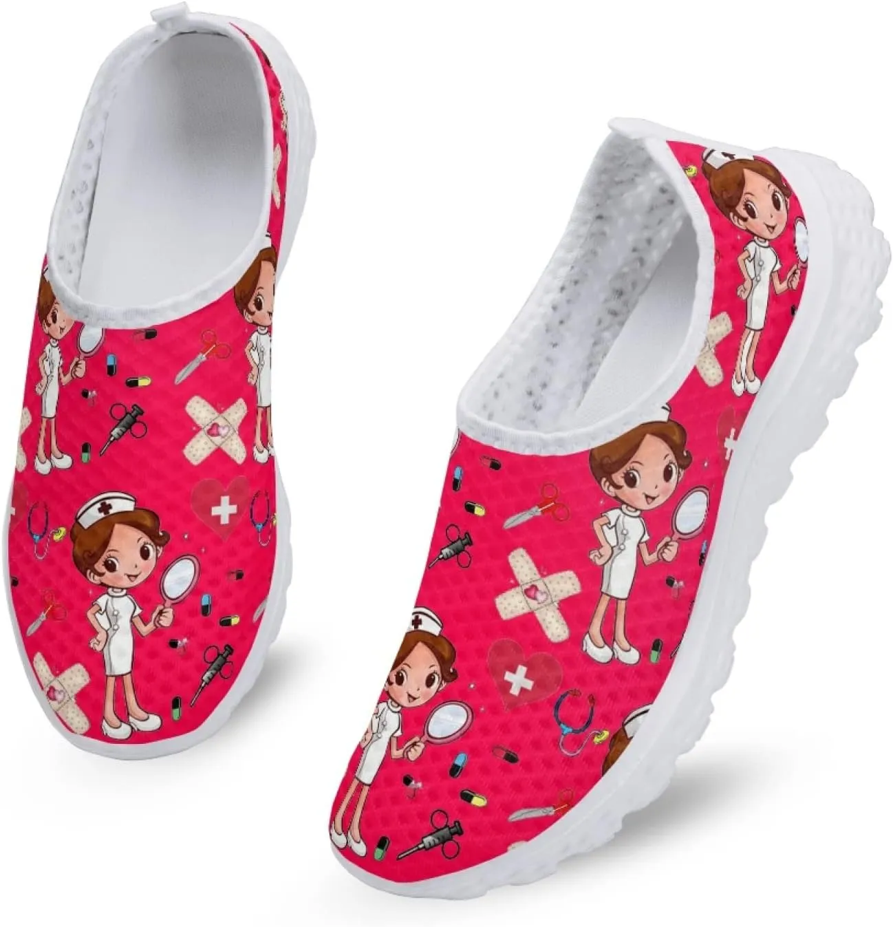 Women's Athletic Road Running Mesh Breathable Casual Slip on Sneakers Fashion Tennis Shoes