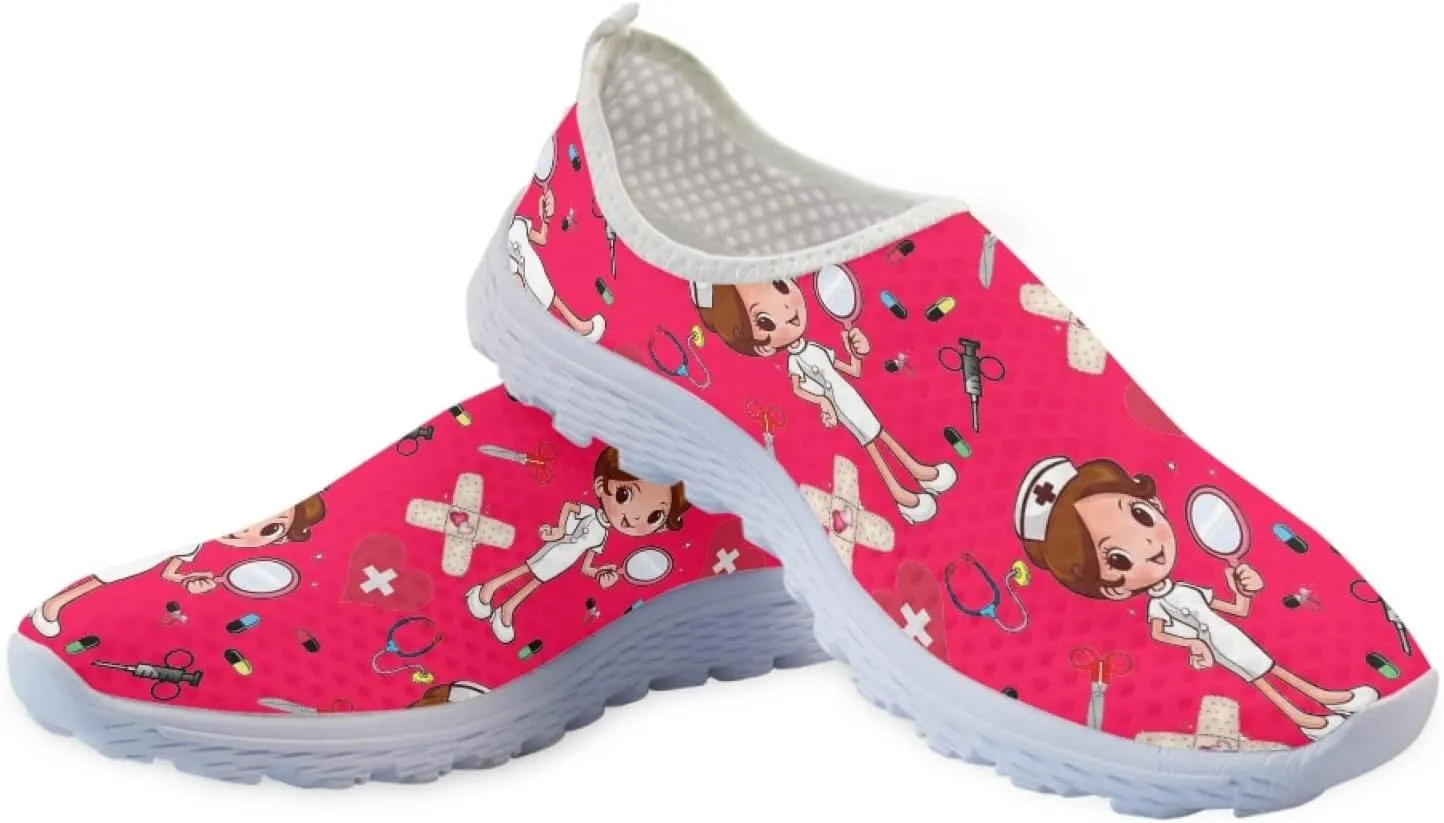 Women's Athletic Road Running Mesh Breathable Casual Slip on Sneakers Fashion Tennis Shoes