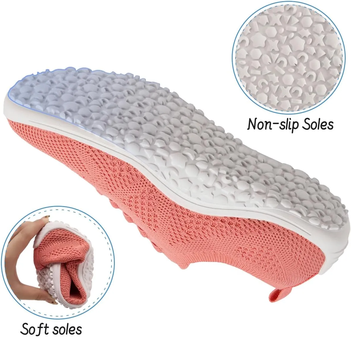 Women's Barefoot Shoes Walking Sports Zero Drop Sole Running Casual Sneakers Slip On Breathable Soft Fashion House Shoes White